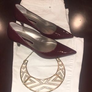 Bandolino Red leather heels, size 6!